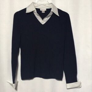 Christopher & Banks Dark Blue V-Neck Sweater